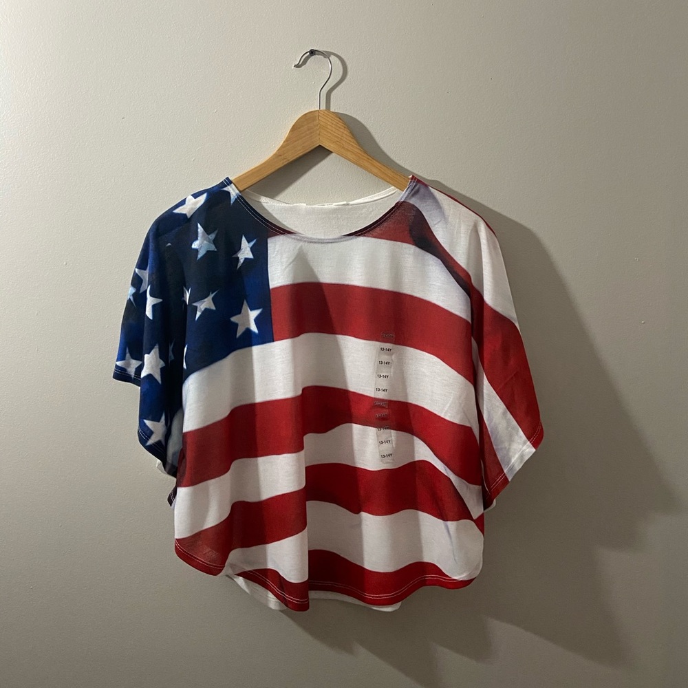 Youth American Flag Tee (Size: 12-14) (Colors: Red/White/Blue)
